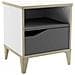 Comodino Genius, 36,8x33x43,8; Bianco+Grigio, Truciolare - Foto miniatura 1