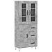 Credenza Grigio Cemento 69,5x34x180 Cm In Legno Multistrato - Foto miniatura 2