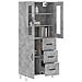 Credenza Grigio Cemento 69,5x34x180 Cm In Legno Multistrato - Foto miniatura 3