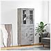 Credenza Grigio Cemento 69,5x34x180 Cm In Legno Multistrato - Foto miniatura 1
