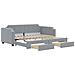 Divano Letto Estraibile Cassetti Grigio Chiaro 100x200 Tessuto - Foto miniatura 1