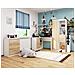 Scrivania ad angolo B16 sinistro, 3 cassetti, 124x85x77 cm, Colore Bianco e Sonoma Quercia - Foto miniatura 7