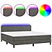 Letto a Molle con Materasso e LED Grigio Scuro 160x200 cm - Foto miniatura 1