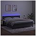Letto a Molle con Materasso e LED Grigio Scuro 160x200 cm - Foto miniatura 5