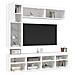 Set Mobili TV a Muro 7 pz con Luci LED Bianco - Foto miniatura 2