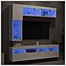 Set Mobili TV a Muro 7 pz con Luci LED Bianco - Foto miniatura 6