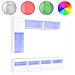 Set Mobili TV a Muro 7 pz con Luci LED Bianco - Foto miniatura 1