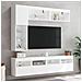 Set Mobili TV a Muro 7 pz con Luci LED Bianco - Foto miniatura 9