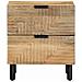 Comodino Marrone 40x33x46 Cm In Legno Massello Di Mango - Foto miniatura 1