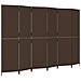 Divisorio Per Ambienti A 6 Pannelli Marrone In Polyrattan - Foto miniatura 2