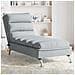 Chaise Longue Massaggi con Cuscini Grigio Chiaro in Tessuto - Foto miniatura 2