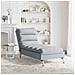 Chaise Longue Massaggi con Cuscini Grigio Chiaro in Tessuto - Foto miniatura 3