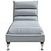 Chaise Longue Massaggi con Cuscini Grigio Chiaro in Tessuto - Foto miniatura 4