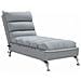 Chaise Longue Massaggi con Cuscini Grigio Chiaro in Tessuto - Foto miniatura 1