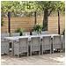 Set da Pranzo da Giardino  13 Pezzi con Cuscini Grigio Chiaro Polyrattan, Tavolo da Giardino  Grigio Chiaro 150x100x73 cm Polyrattan, Sedie da Giardino  con Cuscini 4 pezzi Grigio Chiaro Polyrattan - Foto miniatura 2