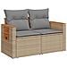 Divano da Giardino con Cuscini a 2 Posti Beige in Polyrattan - Foto miniatura 1