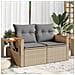 Divano da Giardino con Cuscini a 2 Posti Beige in Polyrattan - Foto miniatura 2