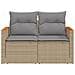 Divano da Giardino con Cuscini a 2 Posti Beige in Polyrattan - Foto miniatura 4