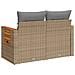 Divano da Giardino con Cuscini a 2 Posti Beige in Polyrattan - Foto miniatura 6