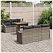 Set di Divani da Giardino  in 7 Pezzi con Cuscini Grigio Polyrattan Acacia, Divano da Giardino  per 2 Persone con Cuscini Grigio Polyrattan - Foto miniatura 3