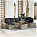 Set Divano da Giardino 8 Pezzi con Cuscini Grigio Chiaro Polyrattan - Foto miniatura 2