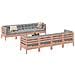 Set Divani Giardino 9 pz Cuscini Legno Massello Abete Douglas - Foto miniatura 2