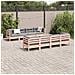 Set Divani Giardino 9 pz Cuscini Legno Massello Abete Douglas - Foto miniatura 3