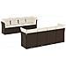 Set Divani da Giardino 9pz con Cuscini Marrone in Polyrattan - Foto miniatura 1