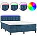 Letto a Molle con Materasso e LED Blu Scuro 140x190 cm - Foto miniatura 1