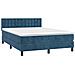 Letto a Molle con Materasso e LED Blu Scuro 140x190 cm - Foto miniatura 3