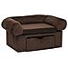 Divano per Cani con Cassetto Marrone 75x50x38 cm in Peluche - Foto miniatura 1