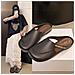 Scarpe Donna Stile Vintage Francese, Ciabatte Mule Estive In Pvc Nero Con Tacco Basso E Punta Chiusa, Compatibile Con Abbigliamento Casual It  S - Foto miniatura 3