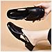Scarpe Donna Stile Vintage Francese, Ciabatte Mule Estive In Pvc Nero Con Tacco Basso E Punta Chiusa, Compatibile Con Abbigliamento Casual It  S - Foto miniatura 5