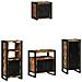 Set di mobili per il bagno 4 pcs Legno massello riciclato - Foto miniatura 1
