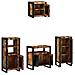 Set di mobili per il bagno 4 pcs Legno massello riciclato - Foto miniatura 3