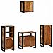 Set di mobili per il bagno 4 pcs Legno massello riciclato - Foto miniatura 8