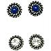 Confezione Di Orecchini Rotondi In Filigrana Con Cristallo E Pietra Lapislazzuli Blu In Argento, 10µ - Foto miniatura 4