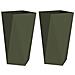 Fioriera 2 pcs Verde oliva 40 x 40 x 75 cm Acciaio - Foto miniatura 1