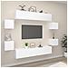 Set Mobili Porta TV 8pz Bianco in Legno Multistrato - Foto miniatura 2