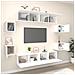 Set Mobili Porta TV 8pz Bianco in Legno Multistrato - Foto miniatura 3