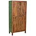 Armadio In Legno Verde Fatto A Mano 85x40x176h Cm - Foto miniatura 4