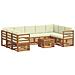 Set divani 10 pcs Naturale e Crema Legno di Acacia Massello - Foto miniatura 1