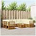 Set divani 10 pcs Naturale e Crema Legno di Acacia Massello - Foto miniatura 2