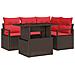 Set Divano da Giardino 5 pcs Marrone e Rosso polyrattan - Foto miniatura 1