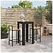 Set Bar Giardino 3 pz Nero Polyrattan e Legno Massello Acacia - Foto miniatura 2