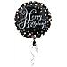 Palloncino Alluminio Happy Birthday Nero Scintillante Taglia Unica - Foto miniatura 1
