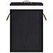 Cesto Portabiancheria in Bambù a 2 Sezioni Nero 72 L - Foto miniatura 4