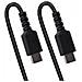 Cavo USB C Ricarica Veloce da 50cm; Cavetto USB tipo C 2.0 Spiralato di Alimentazione e Sincronizzazione; Resistente Cavo USB C /USB C corto in Fibra Aramidica, Maschio-Maschio, TPE - Nero - Foto miniatura 2