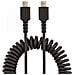 Cavo USB C Ricarica Veloce da 50cm; Cavetto USB tipo C 2.0 Spiralato di Alimentazione e Sincronizzazione; Resistente Cavo USB C /USB C corto in Fibra Aramidica, Maschio-Maschio, TPE - Nero - Foto miniatura 3