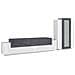 Parete Attrezzata Mirko, Set Salotto Porta Tv, Mobile Soggiorno Multiuso, 100% Made In Italy, Cm 280x45h121, Bianco Lucido E Ardesia - Foto miniatura 2